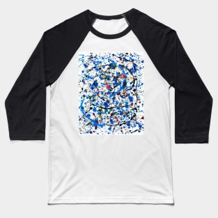 Jackson Pollock abstract, pattern design, Jackson Pollock art, Baseball T-Shirt